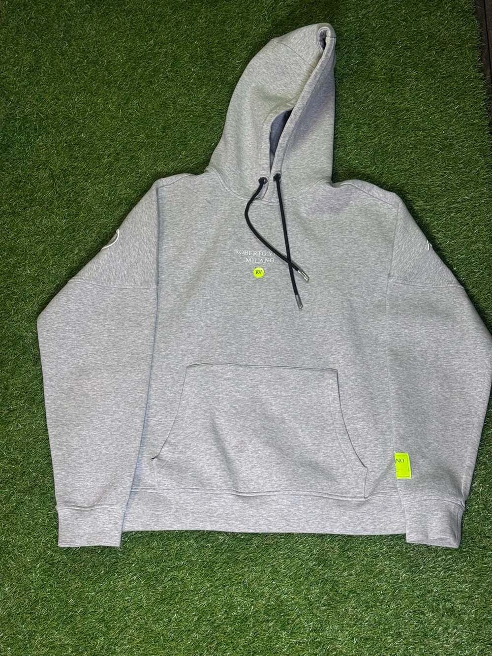 Roberto Vino Milano Grey Big Logo Hoodie Size M